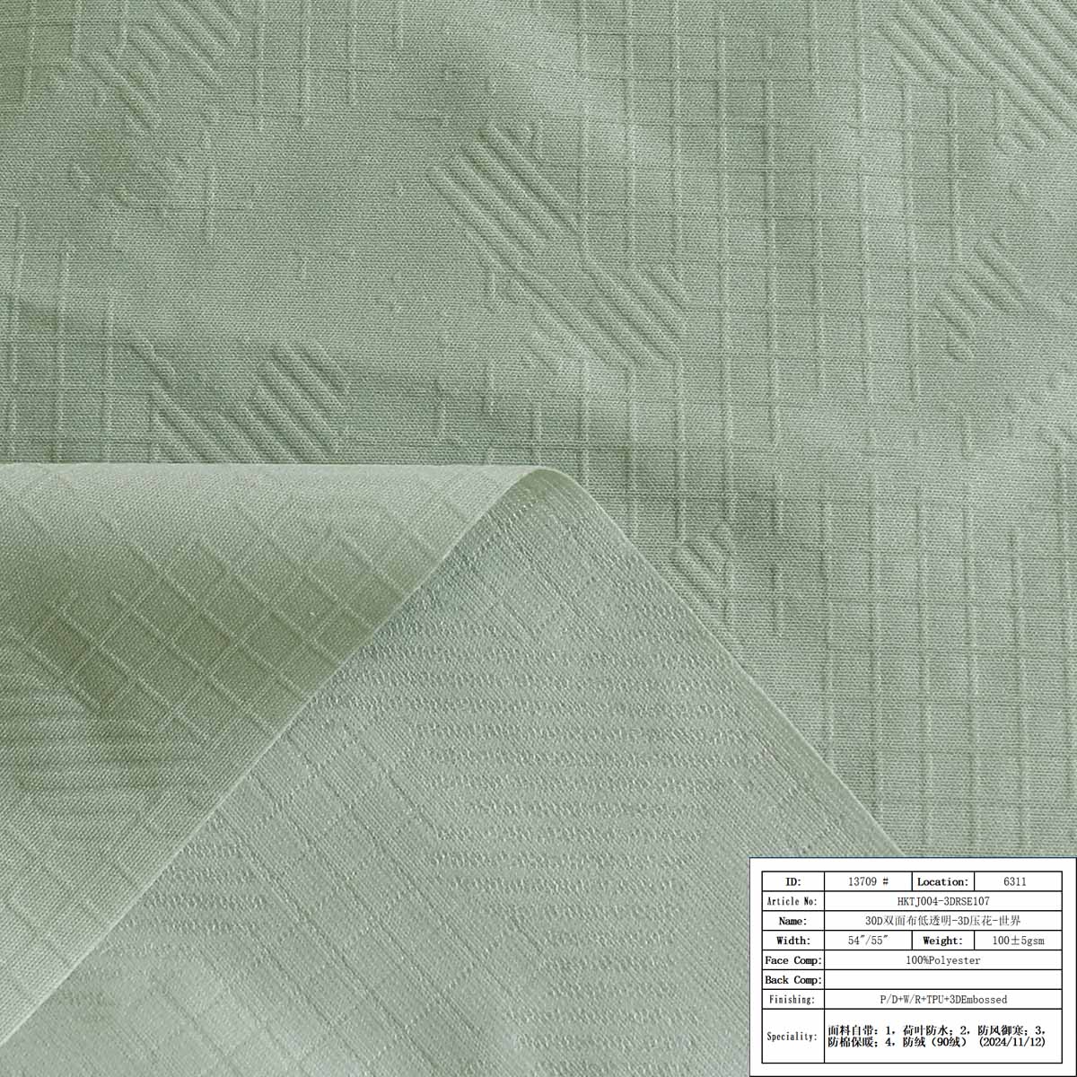 30D双面布低透明-3D压花-世界